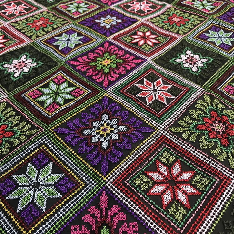 Embroidered Fabric Cross Stitch Ethnic Polyester for Women's Wear Whol 4